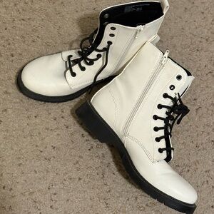 Stylish White Combat Boots